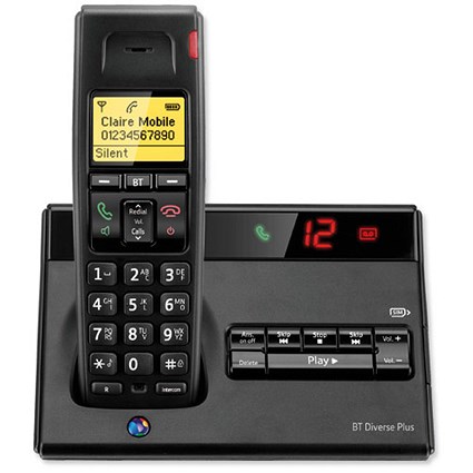BT Diverse 7150 Plus DECT Telephone Cordless SMS TAM 27min 10 Redials Ref 060744