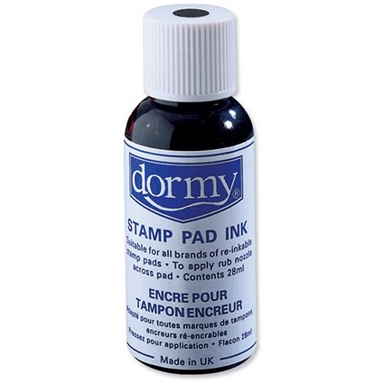 Dormy Stamp Pad Ink 28ml Refill Bottle Black
