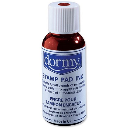Dormy Stamp Pad Ink Refill Bottle 28ml Red