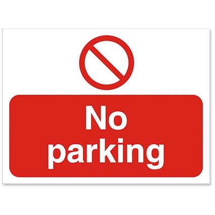 Stewart Superior No Parking Sign Outdoor Use W600xH450mm Polypropylene