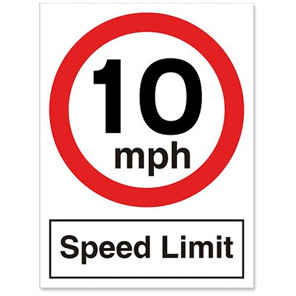 Stewart Superior 10MPH Speed Limit Sign - 450x600mm