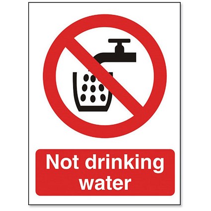 Stewart Superior Catering Sign Not Suitable for Drinking W150xH200mm Self Adhesive