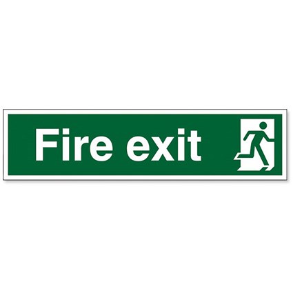 Stewart Superior Fire Exit Sign Man to Right 600x150mm Polypropylene