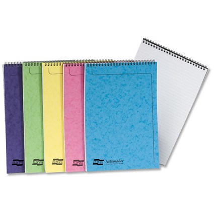 Europa Notemaker Pad Headbound Ruled 80gsm 120 Pages A4 Assorted C [Pack 10]