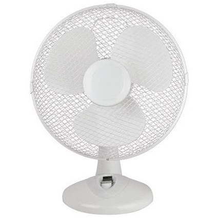 Slingsby 12 Inch (305mm) Desk Fan 3 Speed White -
