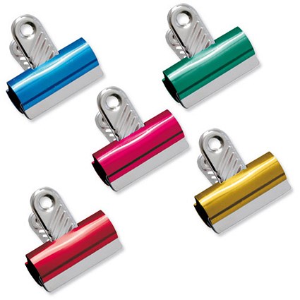 5 Star Grip Clips Metal Width 40mm Assorted [Pack 10]