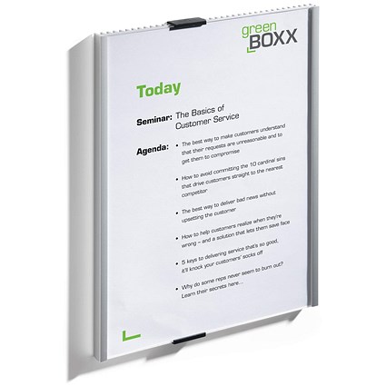 Durable Info Sign Anodised Aluminium Door Sign Holder, A4, Portrait, Grey