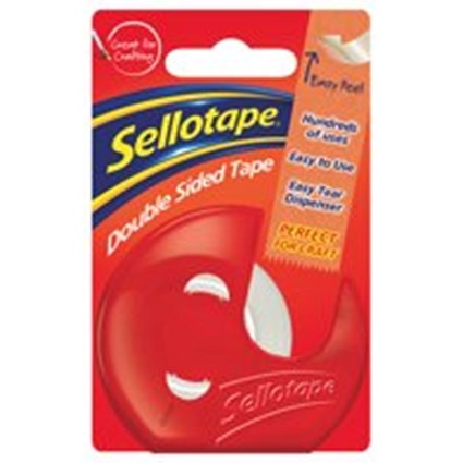 Sellotape Double Sided Tape and Dispenser 15mm x 5m (Pack 6) -