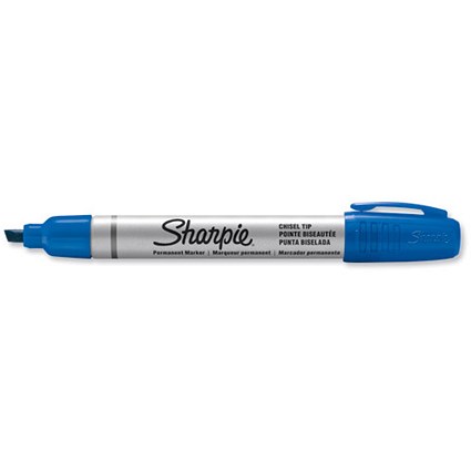 Sharpie Metal Permanent Marker / Small Chisel Tip / Blue / Pack of 12