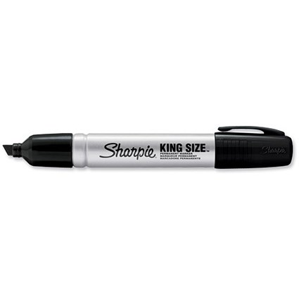 Sharpie Metal Permanent Marker, Medium, Chisel Tip, Black, Pack of 12