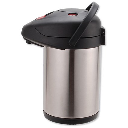 CaterX Vacuum Air Pot Dispensing with Push-button Top Capacity 2.75 Litres Stainless Steel