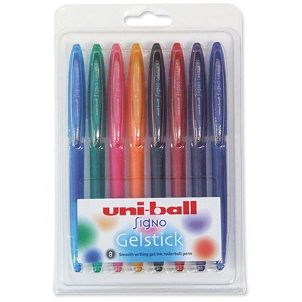 Uni-ball UM170 SigNo Gelstick Rollerball Pen, Assorted Colours, Pack of 8