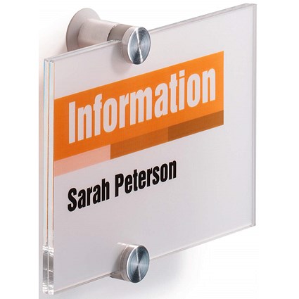 Durable Crystal Sign Frameless Acrylic Door Sign Holder, A6, Landscape, Clear