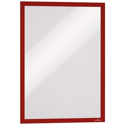 Durable Duraframe Self Adhesive Signage Frame, A3, Red, Pack of 2 Durable Duraframe Self Adhesive Signage Frame, A3, Red, Pack of 2
