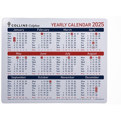 Collins Colplan Yearly Calendar A4 2025 CDS1-25 -