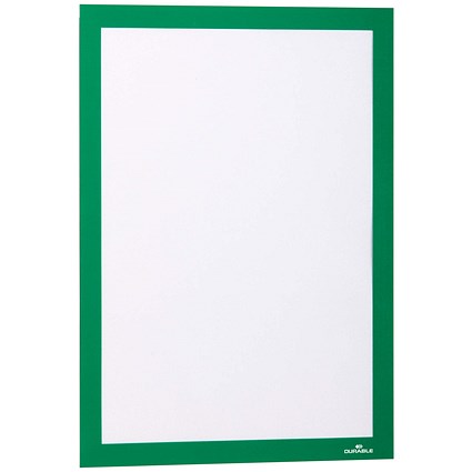 Durable Duraframe Self Adhesive Signage Frame, A4, Green, Pack of 10 Durable Duraframe Self Adhesive Signage Frame, A4, Green, Pack of 10