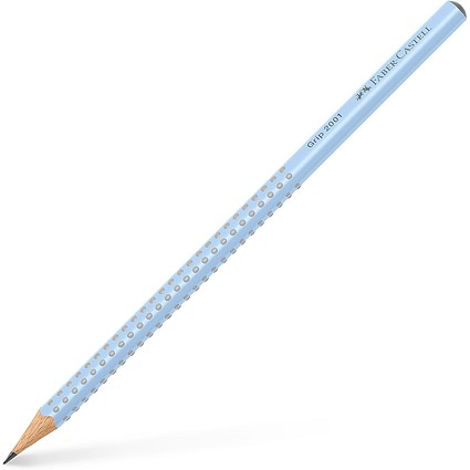 Faber-Castell Grip 2001 B Pencil, Sky Blue, Pack of 12