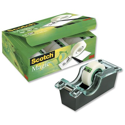 Scotch Magic Tape Value Pack 18 rolls and FREE Dispenser 19mmx25m