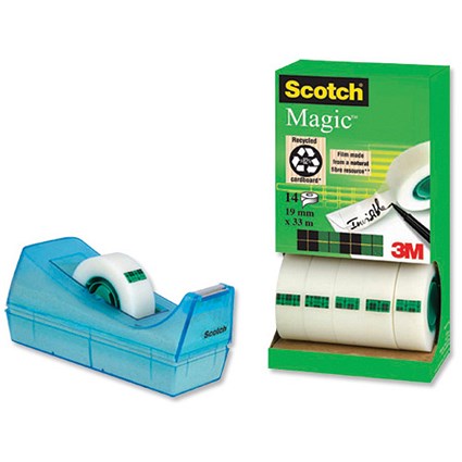 Scotch Magic Tape 14 rolls and FREE Dispenser 19mmx33m