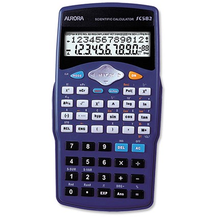 Aurora Calculator Scientific Battery-powered 2-Line Display 240 Functions Algebraic Logic Ref SC582
