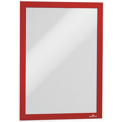 Durable Duraframe Self Adhesive Signage Frame, A4, Red