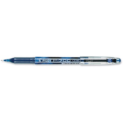 Pilot P700 Gel Rollerball Pen Needle Point 0.7mm Tip 0.5mm Line Blue [Pack 12]