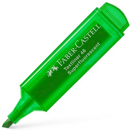 Faber-Castell Textliner 46 Highlighter, Green, Pack of 10