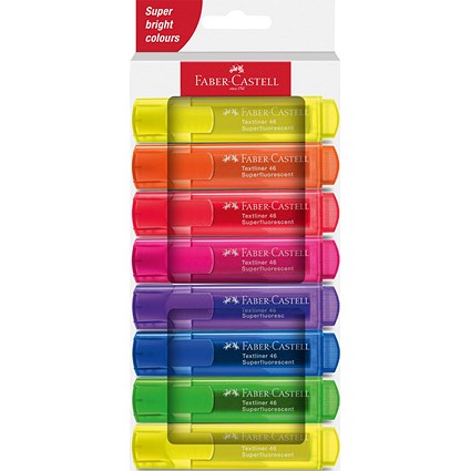 Faber-Castell Textliner 46 Highlighter, Assorted Colours, Pack of 8
