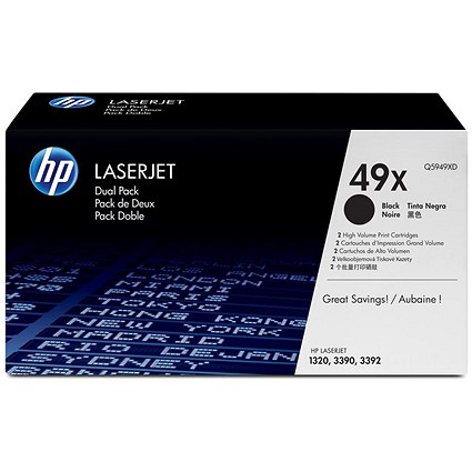 HP 49X Black Laser Toner Cartridges (Twin Pack)
