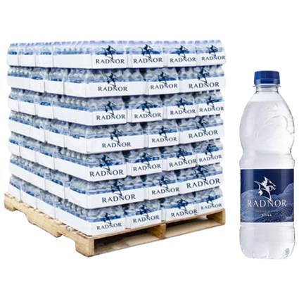 Radnor Hills Still Water, Plastic Bottles, 500ml, Pallet (78 Packs of 24 Bottles)