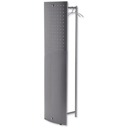 Alba Vesto Garment Rack Tall High-capacity with Screen and 6 Coat Hangers Metallic Grey