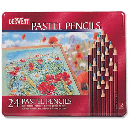 Derwent Pastel Pencils Cedar Wood Assorted Colours [Pack 24]