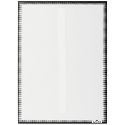 Durable Static Cling UV Info Pocket Signage for Glass, A4, Black, Pack of 5