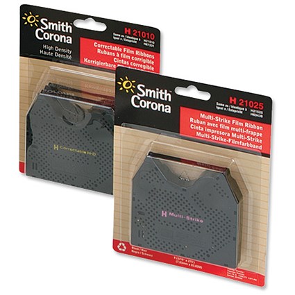 Smith Corona Ribbon Cassette Fabric Nylon Black [for PWP XL XD SL SD XE VTX DLX] Ref 21010/21000 [Pack 2]