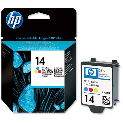 Hewlett Packard [HP] No. 14 Inkjet Cartridge Page Life 470pp 23ml Colour Ref C5010DE