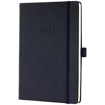 Conceptum A5 Hardcover Diary, Week To View, Black, 2025