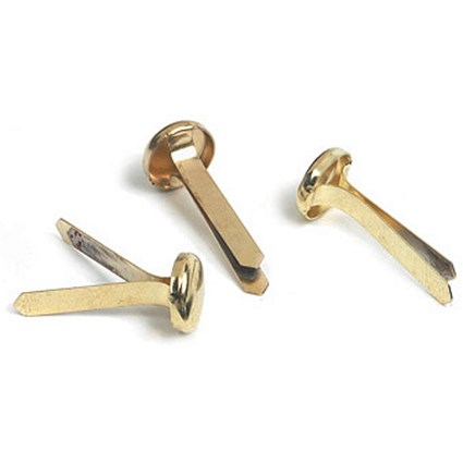 Brassed Steel Paper Fasteners - 25mm / Pack of 200