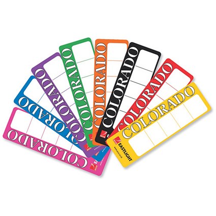 Eastlight Colorado Replacement Spine Labels 190x60mm Assorted Ref 29310 [Pack 100]