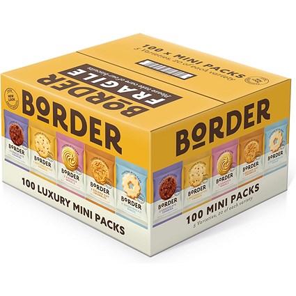 Border Luxury Mini Twin Biscuits Variety Pack, Pack of 100