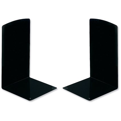 Helix Bookends Heavy-duty Metal W100xH180mm Black (Pack 2)
