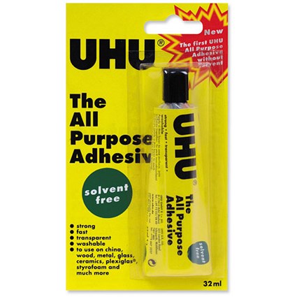 UHU All Purpose Glue Strong Solvent-free Washable 32ml