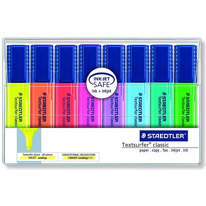 StaedtlerTextsurfer 364 Highlighter Classic Assorted Colours, Pack of 6 + 2 Free