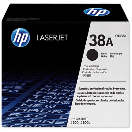 HP 38A Black Laser Toner Cartridge