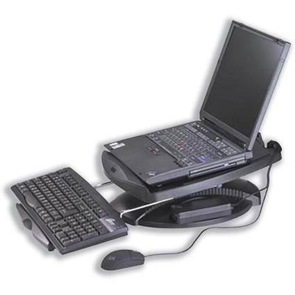 Compucessory Notebook Swivel Stand Height Adjustable Swivels & Tilts W352xD469xH134mm Black
