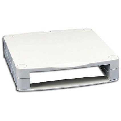 Compucessory Monitor Screen Riser 34-100mm Storage Stackable 15kg Load H100mm Grey