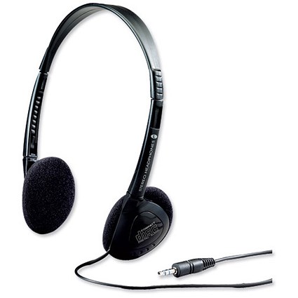 Compucessory Lightweight Headphones 1.2m Cord Black Ref CCS55227