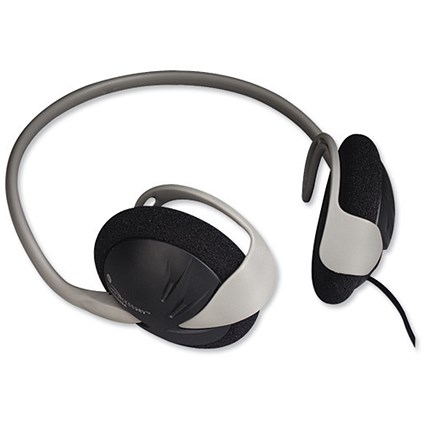 Compucessory Stereo Back Headphones Digital 35mm Cone Drivers Mylar Cord 1.2m 20-20Khz Ref CCS55224