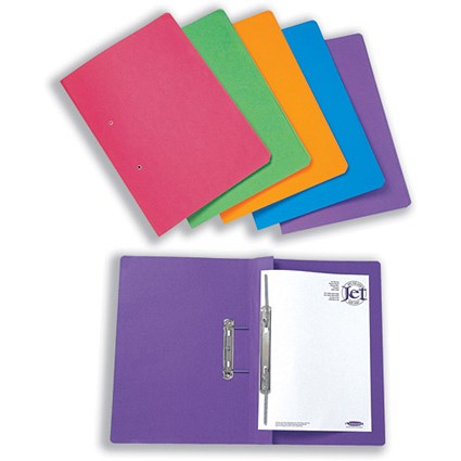 Concord Bright Transfer Spring File 290gsm Capacity 38mm Foolscap Assorted [Pack 25]