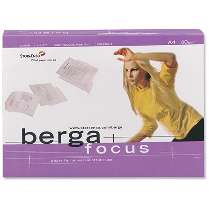 Berga Focus Copier Paper Multifunctional Ream-Wrapped 80gsm A4 White [500 Sheets]