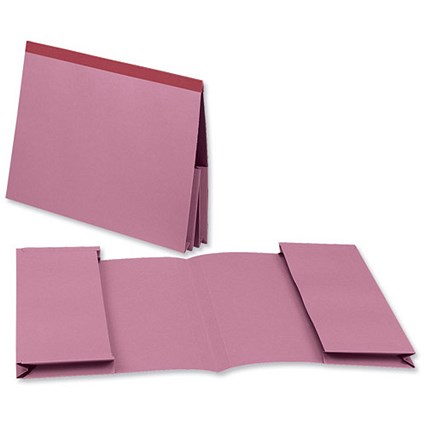 Guildhall Legal Wallet Double 35mm Pocket Reinforced Manilla 315gsm Foolscap Pink Ref 218-PNKZ [Pack 25]